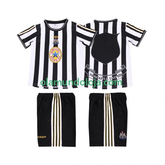 Camisola Newcastle United 1997 Retro Criança Equipamento Primeiro 1999 Manga Curta